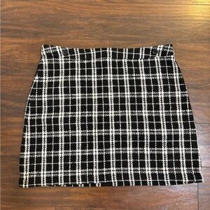 Tweed Plaid Skirt